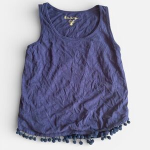 Lilly Pulitzer McKee Pom Pom tank top in True Navy cotton Size XXS